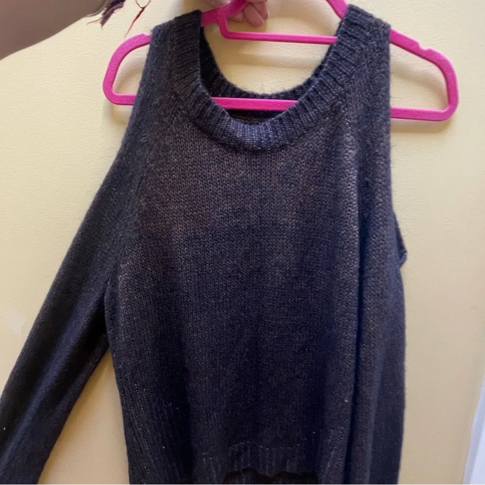 Intermix Sweaters | Intermix Sweater Cut Out Cold Shoulder Bronze Metallic - Picture 4 of 5